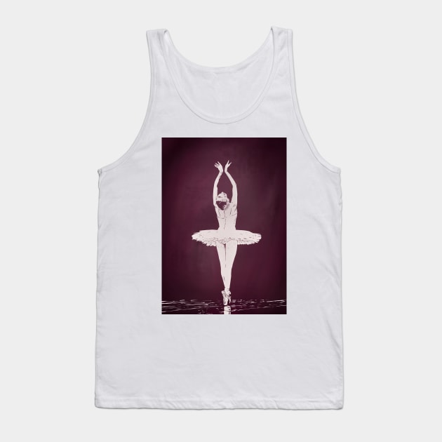 The Swan Ballerina in Tutu Tank Top by NattyDesigns